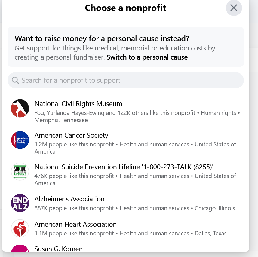 Select the nonprofit