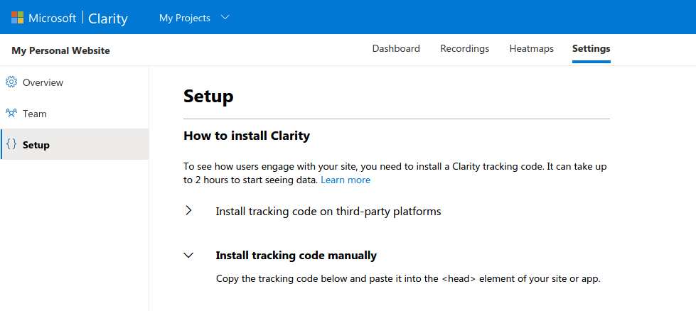 Setup Microsoft Clarity How to setup Microsoft Clarity